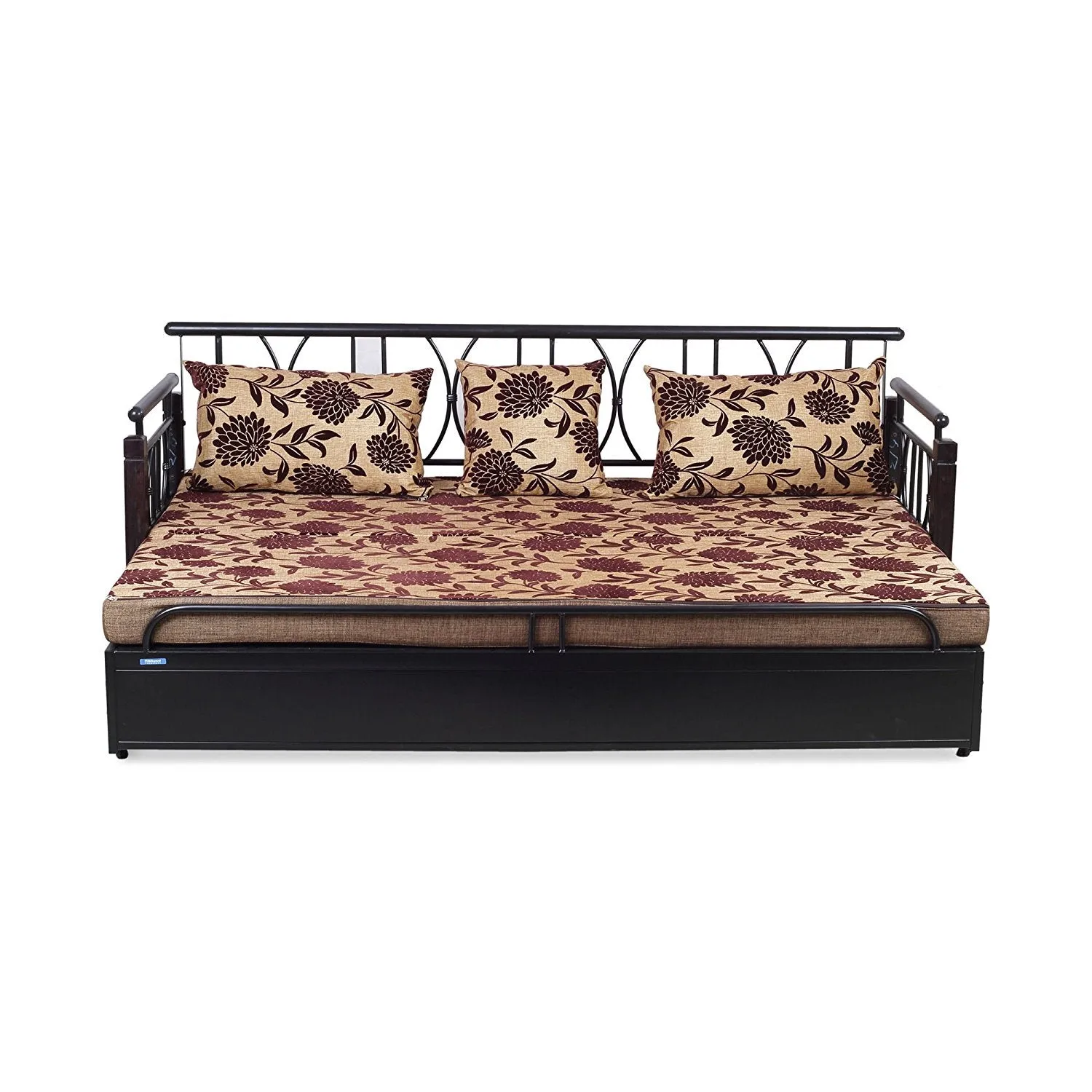 Nilkamal Flint Two Seater Sofa cum Bed (Black)