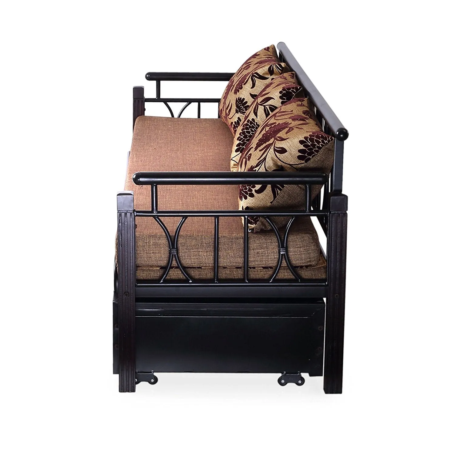 Nilkamal Flint Two Seater Sofa cum Bed (Black)