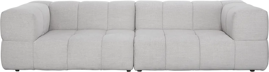 Omega Modular Sofa - 2 Piece - Grey Chenille