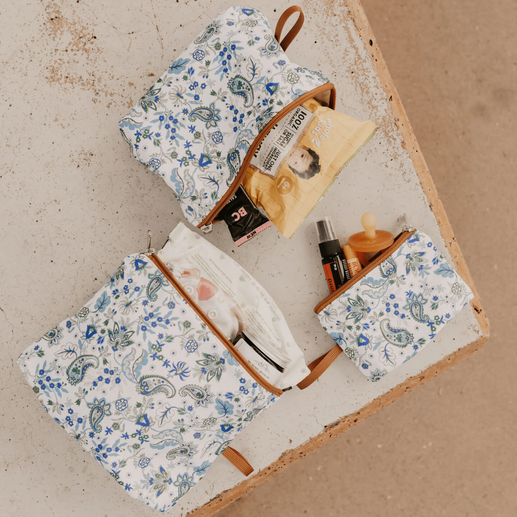 Packing Pouch Trio - Blue Paisley