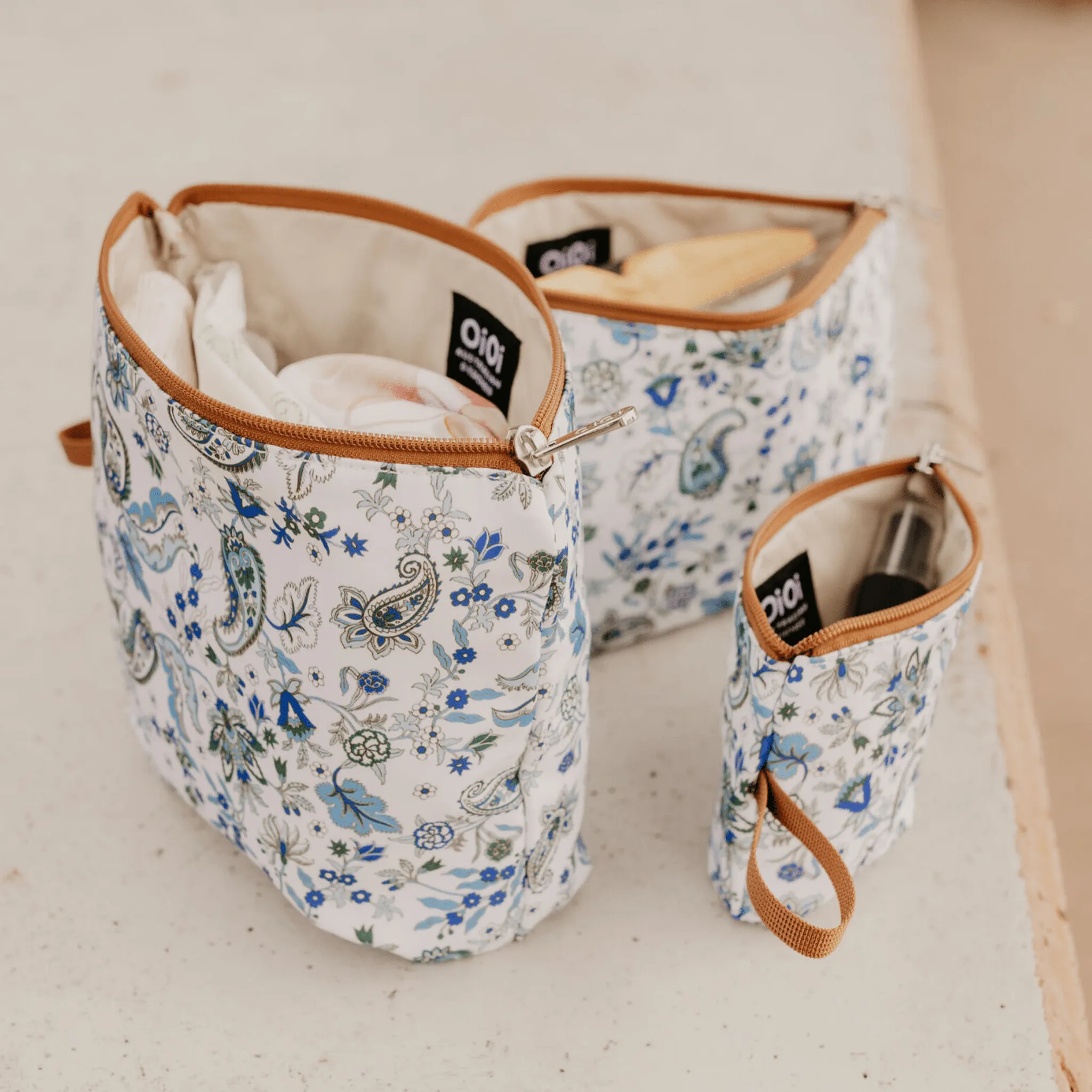 Packing Pouch Trio - Blue Paisley