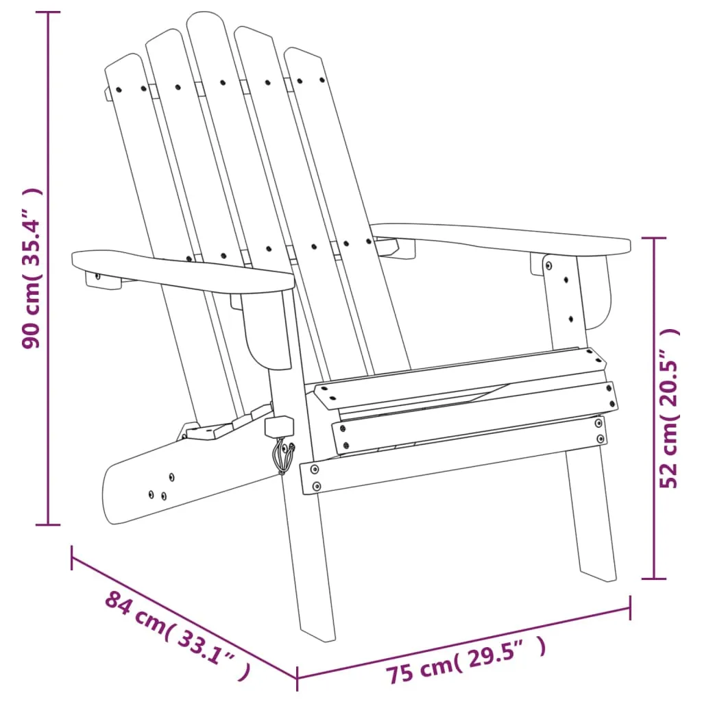 Patio Adirondack Chairs 2 pcs Solid Wood Acacia
