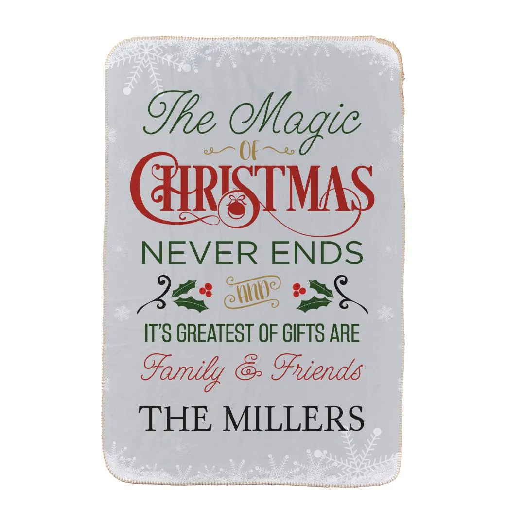 Personalized Magic of Christmas Sherpa Blanket