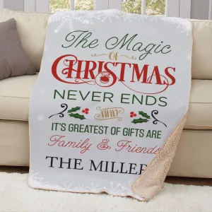 Personalized Magic of Christmas Sherpa Blanket