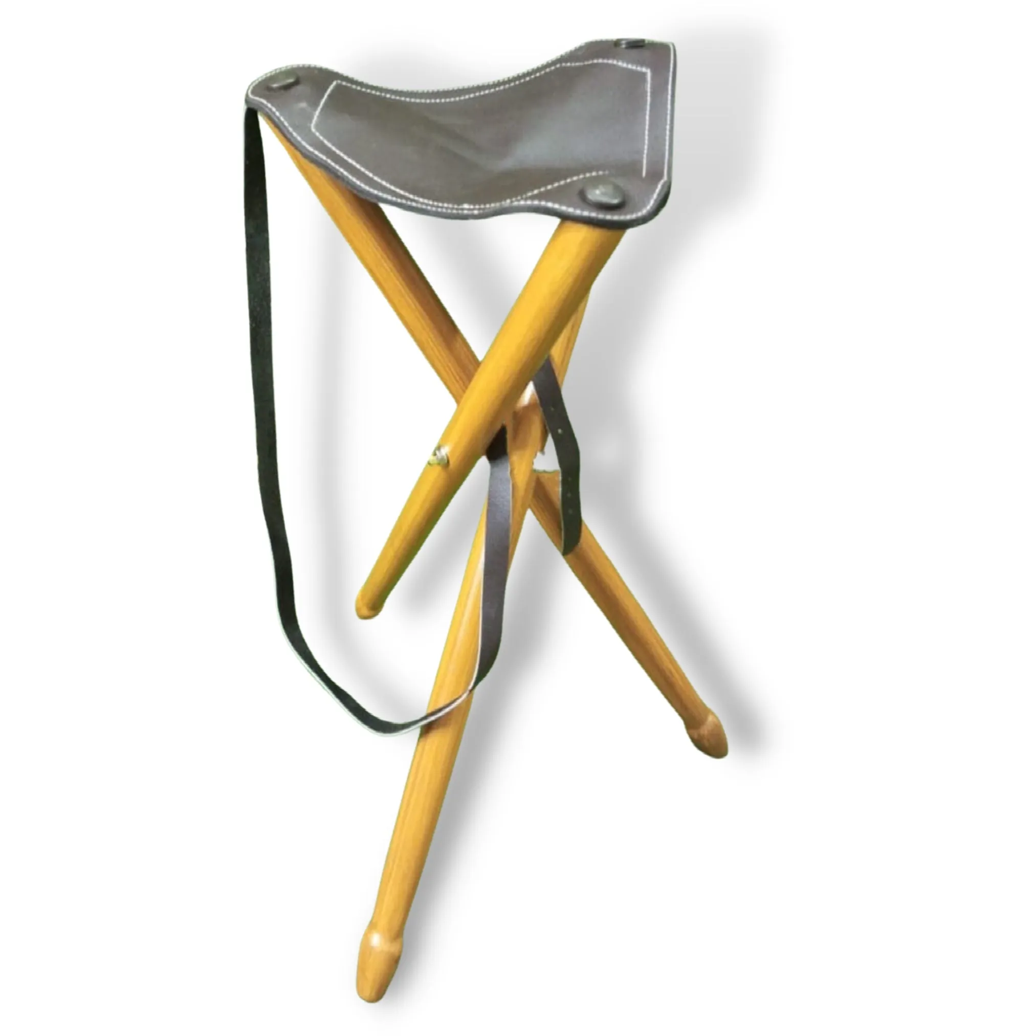 Polo Leather Camping Stool: A Foldable Tripod Seating Solution