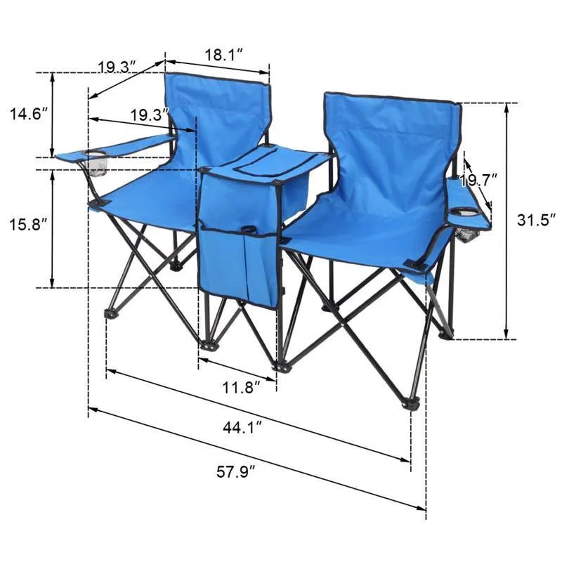 Portable Outdoor 2-Seat Folding Chair