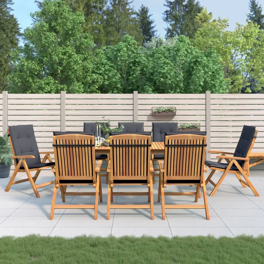 Reclining Patio Chairs with Cushions Outdoor Furniture Solid Wood Teak