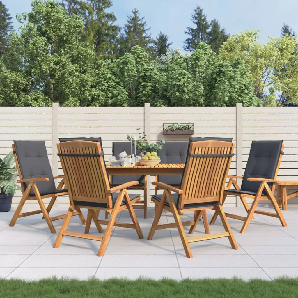 Reclining Patio Chairs with Cushions Outdoor Furniture Solid Wood Teak