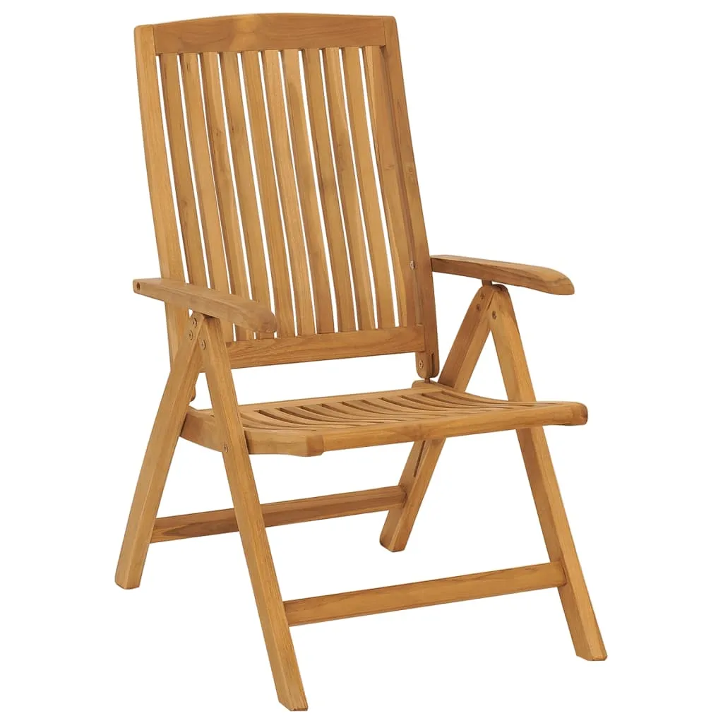 Reclining Patio Chairs with Cushions Outdoor Furniture Solid Wood Teak