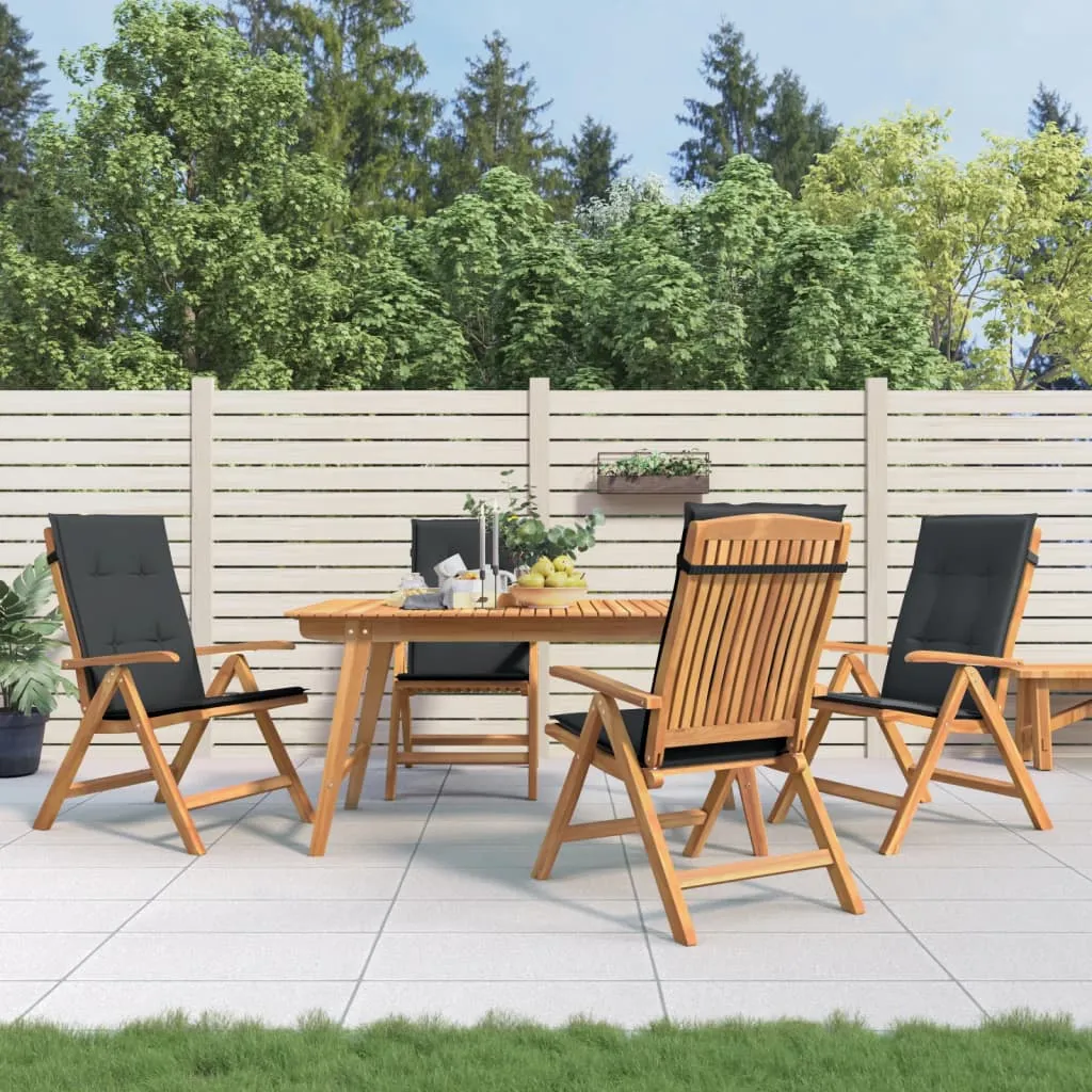 Reclining Patio Chairs with Cushions Outdoor Furniture Solid Wood Teak