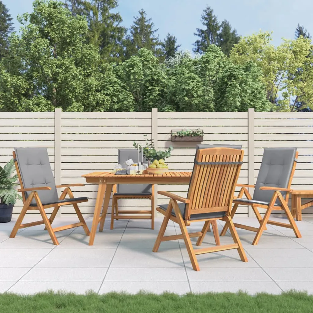 Reclining Patio Chairs with Cushions Outdoor Furniture Solid Wood Teak