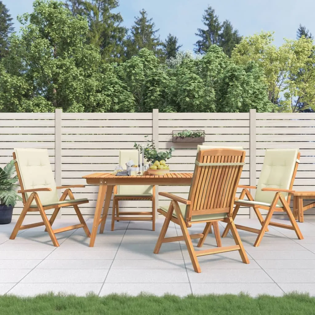 Reclining Patio Chairs with Cushions Outdoor Furniture Solid Wood Teak