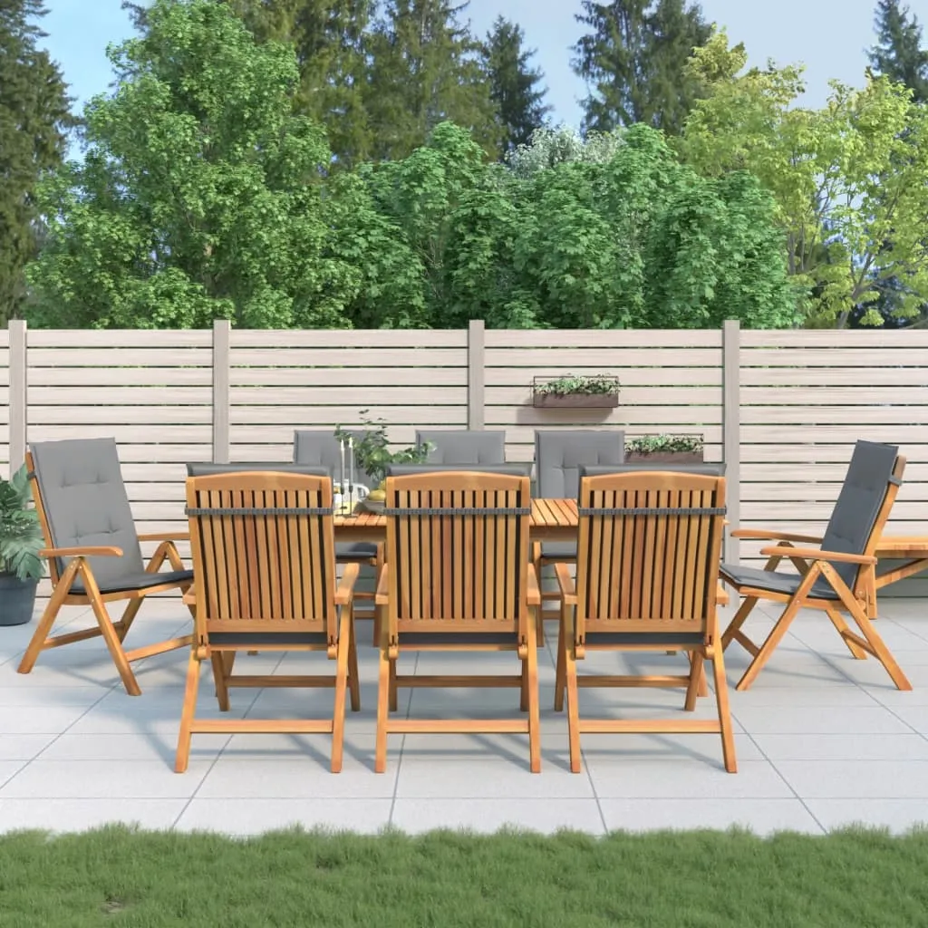 Reclining Patio Chairs with Cushions Outdoor Furniture Solid Wood Teak