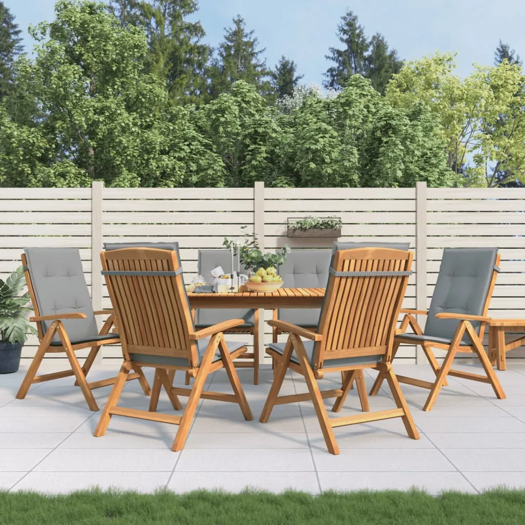 Reclining Patio Chairs with Cushions Outdoor Furniture Solid Wood Teak