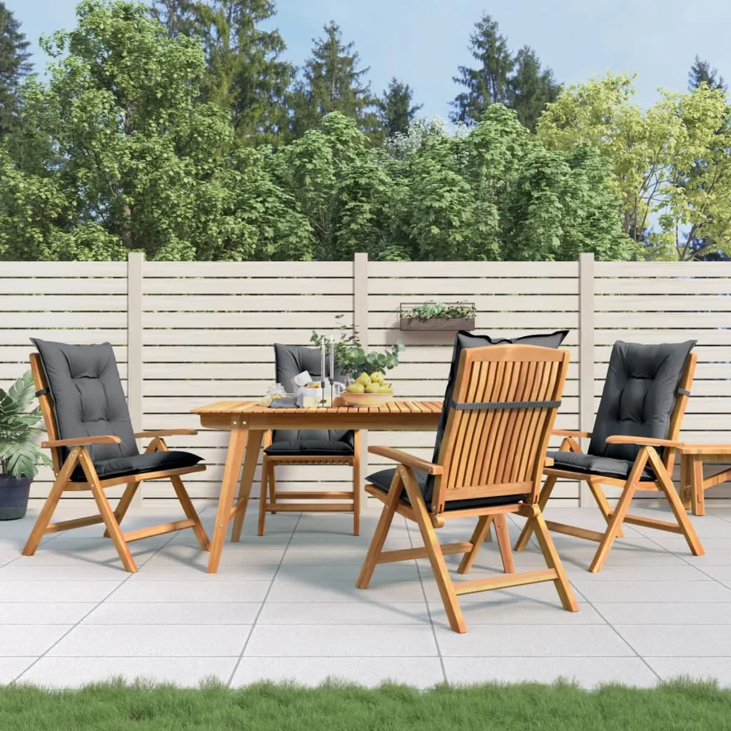 Reclining Patio Chairs with Cushions Outdoor Furniture Solid Wood Teak