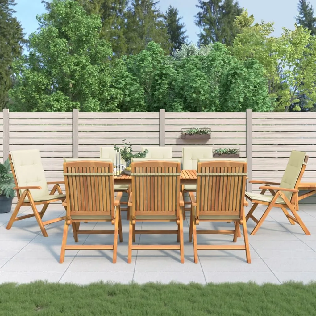 Reclining Patio Chairs with Cushions Outdoor Furniture Solid Wood Teak