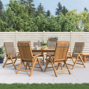 Reclining Patio Chairs with Cushions Outdoor Furniture Solid Wood Teak