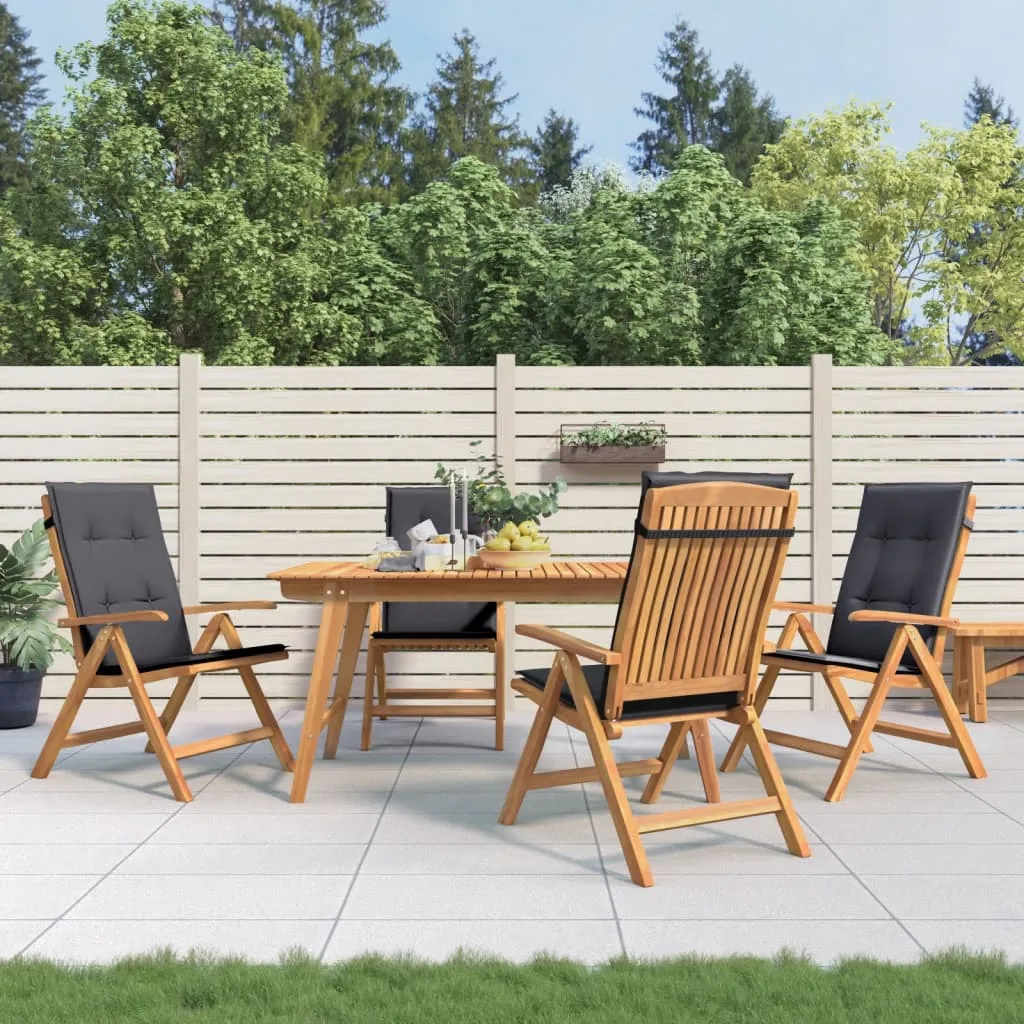 Reclining Patio Chairs with Cushions Outdoor Furniture Solid Wood Teak