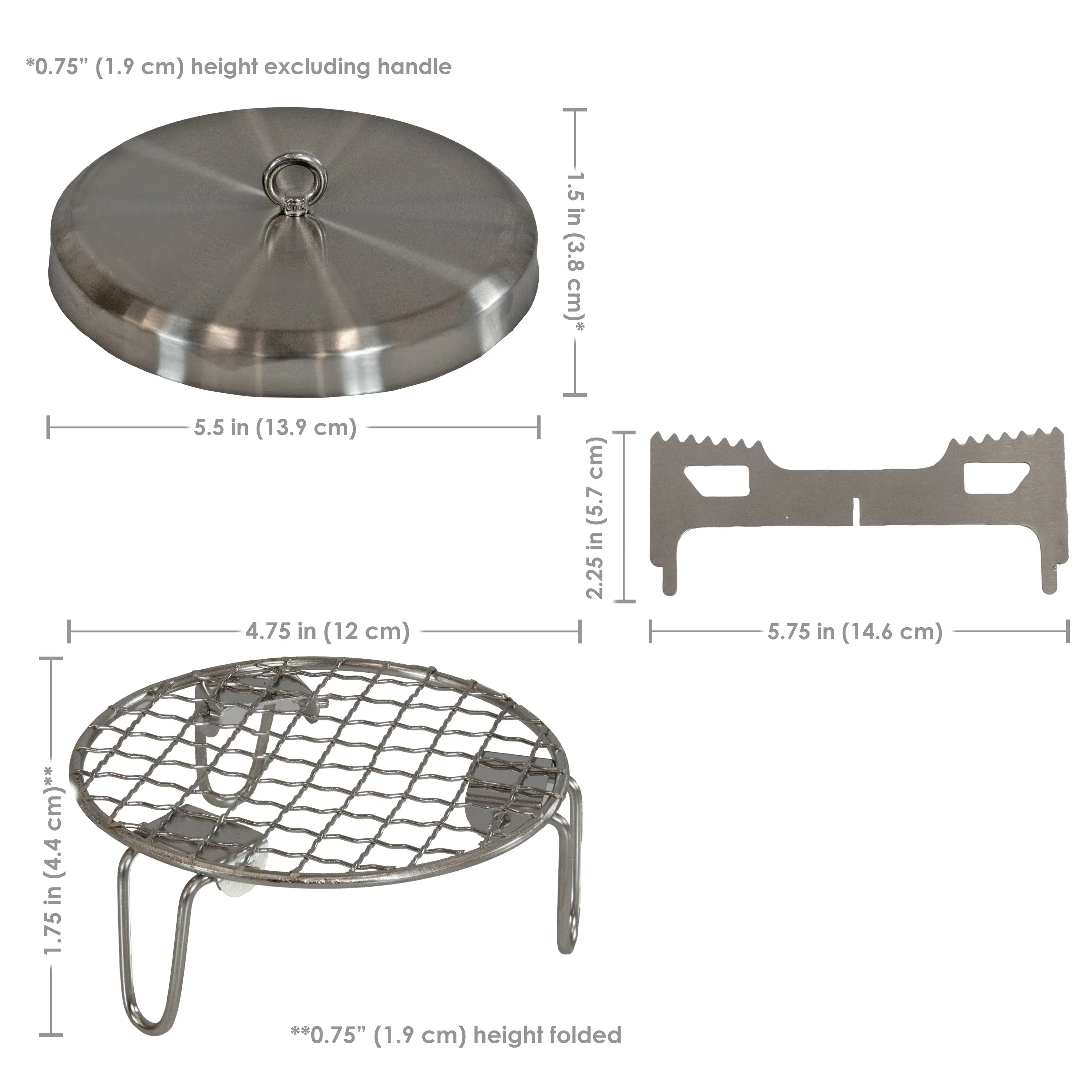Sunnydaze 3-Piece Accessory Kit for Stainless Steel Smokeless Fire Pit - 5.5"