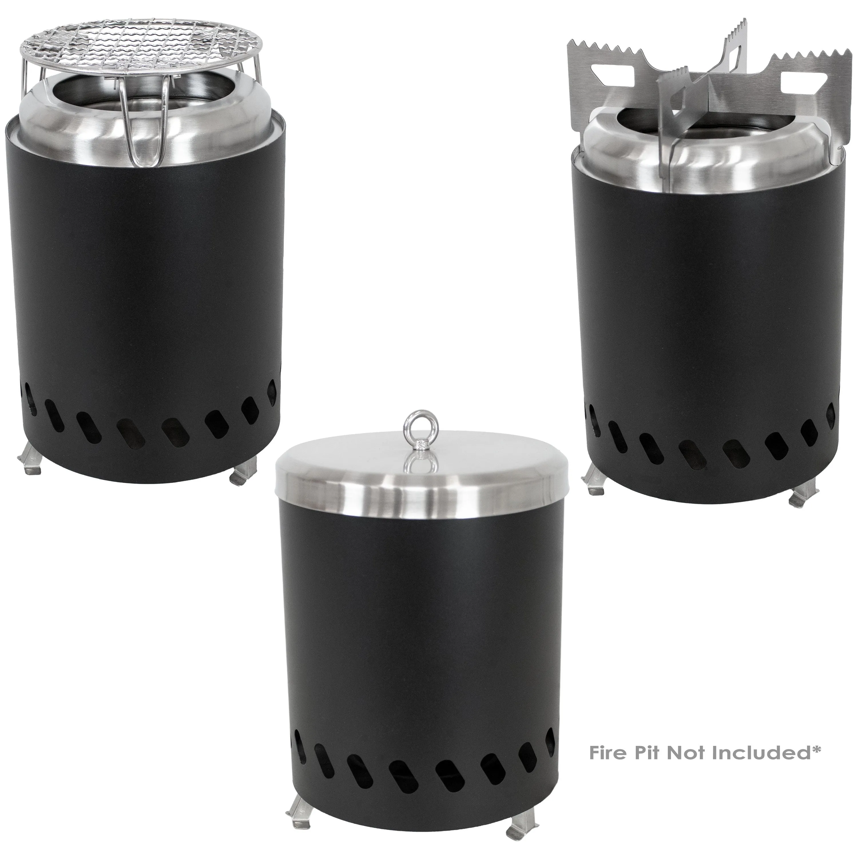 Sunnydaze 3-Piece Accessory Kit for Stainless Steel Smokeless Fire Pit - 5.5"