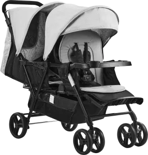 Vevor Double Stroller Foldable Lightweight with Front and Back Seating New
