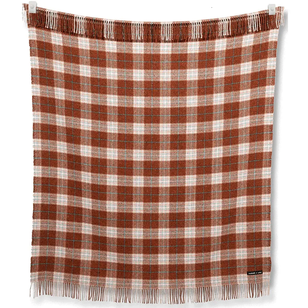 Vintage Plaid Rust Throw