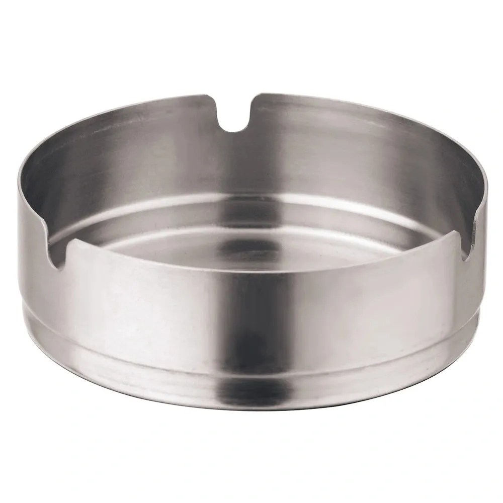 Winco SAS-4 Stainless Steel Stacking Ash Tray - 4" Diameter