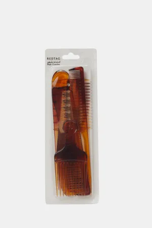 Women Brown Plain Comb Set (6 Piece)